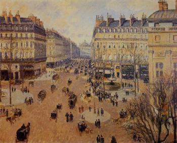 卡米耶 畢沙羅 Place du Theatre Francais, Afternoon Sun in Winter 卡米耶 畢沙羅 Place du Theatre Francais, Afternoon Sun in Winter